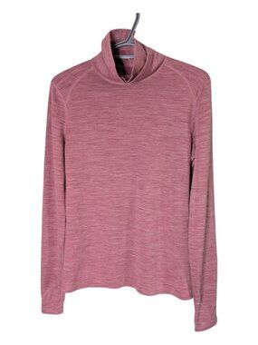 Terramar Woolskins Merino Wool Turtleneck Base‎ Layer Top Pink/Burgundy Size Med
